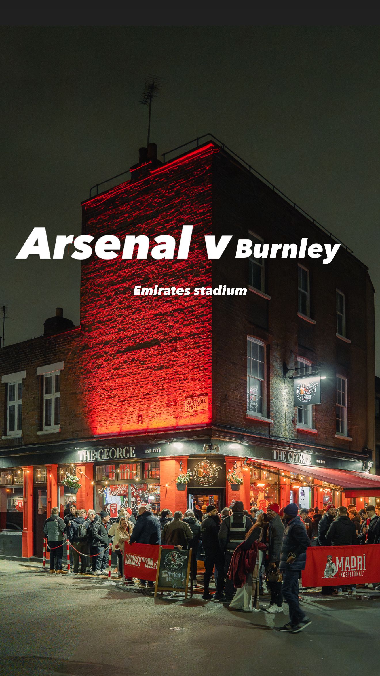 Arsenal v Burnley Screening